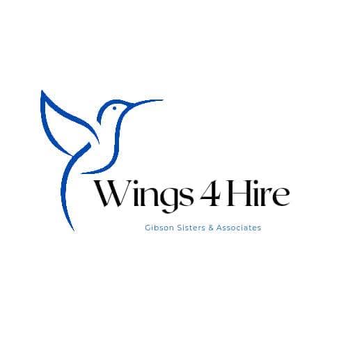 Blue Wings 4 Hire — hummingbird logo, Gibson Sisters & Associates
